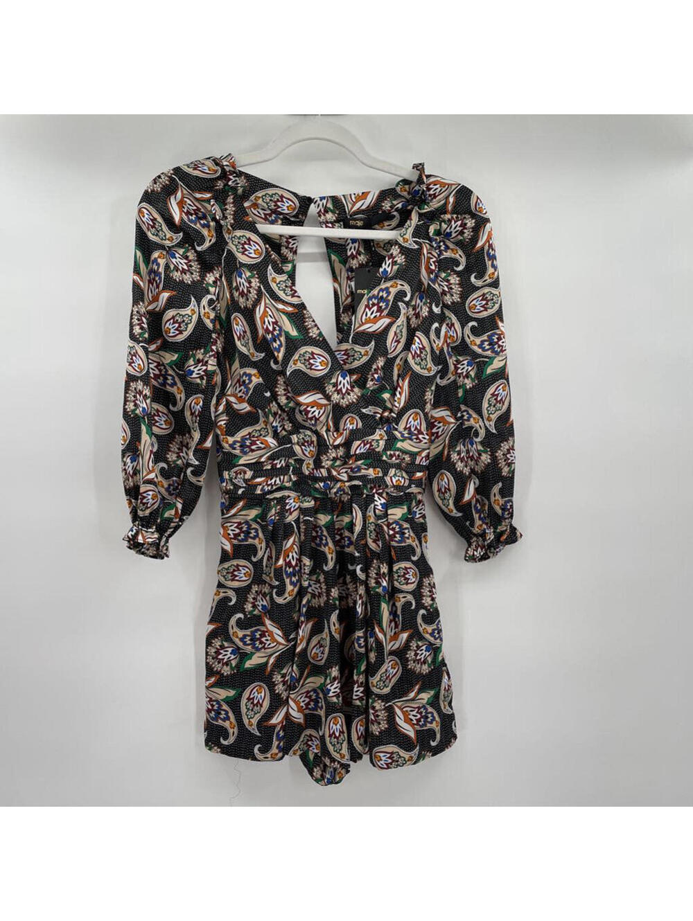 Women's Maje NWT Paisley Hiver Romper Black Dress FR34/USXS